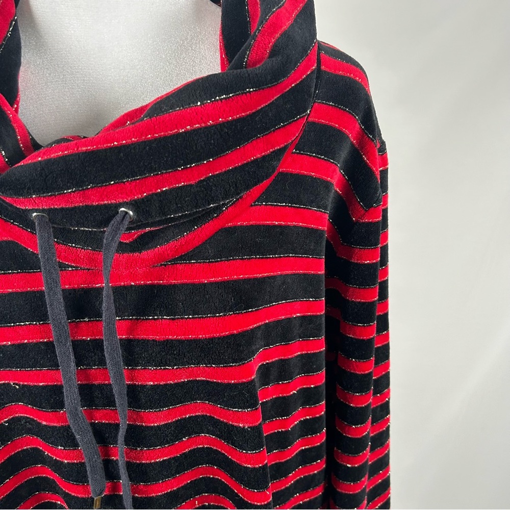 Jones New York Red Black Soft Cowl Neck Sweater Size XL - Picture 2 of 5